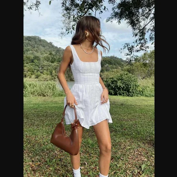 Princess Polly Lorinda White A-line Mini Dress 4 - Picture 2 of 10